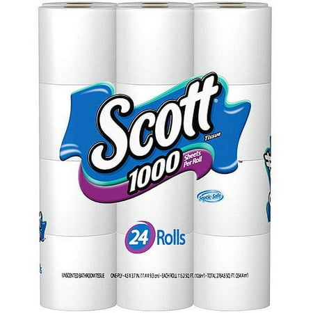 Scott 1000 Sheet Toilet Paper, 24 Pack