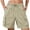 *Khaki, variant on ClodeEU Women's Elastic Waist Cargo Knee Length Shorts with Pockets ,Casual Summer Bermuda Pants Pink,Womens Plus S