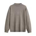 thumbnail image 4 of Zylanna Men Mock Neck Sweater, Solid Color Soft Warm Long Sleeve Pullover Knit Jumper for Daily Wear Khaki, 4 of 8