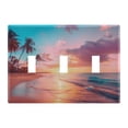 thumbnail image 2 of Dailycode Light Switch Plate Covers 2 Gang Wall Plate Plastics Outlet Covers for Kitchen Home Office Decor Summer Sunset Beach, 2 of 8
