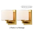thumbnail image 5 of Claxy Brass Gold Wall Sconces with Drum Linen Shade Set of 2, 5 of 7