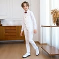 thumbnail image 6 of ZACPNCV Boy's Slim Fit Formal Suits 6 Piece Outfit for Ring Bearers Kids Dress Toddler Boy Tuxedo Homecoming Suits for Boys White 7-8 Years, 6 of 9