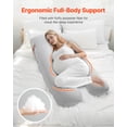 thumbnail image 3 of Almohada de embarazo VEVOR, almohada de maternidad de cuerpo entero en forma de U para embarazadas, almohadas de apoyo suaves y transpirables con funda extraíble y lavable, 3 of 9