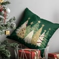 thumbnail image 5 of Christmas Tree Pillow Covers 18x18 Inch,Watercolor Xmas Winter Decor Gold Stars Cushion Case Decoration for Home Sofa Couch Holiday (Green, 18" x 18" (Pack of 1)), 5 of 6
