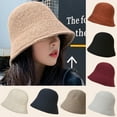 thumbnail image 1 of Cheers.US Bucket Hats for Sun Beach Hat Women Lady Girls Solid Color Wool Drawstring Fisherman Vintage Knitted Basin Cap, 1 of 7