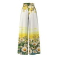 thumbnail image 5 of WTOBBY Women's High Waisted Wide Leg Pants Casual Flowy with Pockets and Vibrant Floral Print, Ideal for Spring Summer Beach Vacations, Garden Parties and Outdoor Adventures,Yellow L, 5 of 5