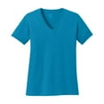 thumbnail image 4 of Port & Company Ladies Core Cotton V-Neck T-Shirt Neon Blue 3X-Large, 4 of 5