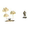 thumbnail image 1 of Figura de caballero, estatua de metal con flores y hojas, escultura decorativa para el hogar, figuras para estante, mesa o armario, figura de escritor, 1 of 8