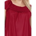 thumbnail image 5 of Ezi Satin Nightgowns for Women - Soft & Breathable Knee-Length Night Gowns - Adult Womens Nightgown M - Plus Size,5X,Red, 5 of 9
