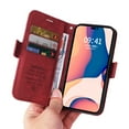 thumbnail image 3 of Allytech Case for iPhone 14 Pro 6.1",Leather Wallet Folding Case Kickstand and Detachable Strap Cash Pocket Credit Card Slots Magnetic Closure Compatible with iPhone 14 Pro,Red, 3 of 8