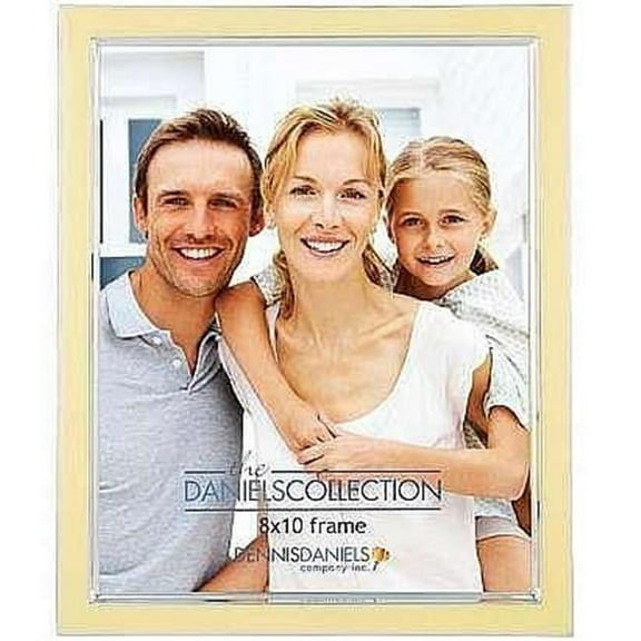 Vanilla-Cream Enamel   Silver Contemporary Design - 8x10