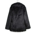thumbnail image 5 of Women's Cropped Faux Fur Jacket Loose Lapel Long Sleeve Warm Winter Coats Shaggy Furry Outerwear with Pockets, 5 of 5