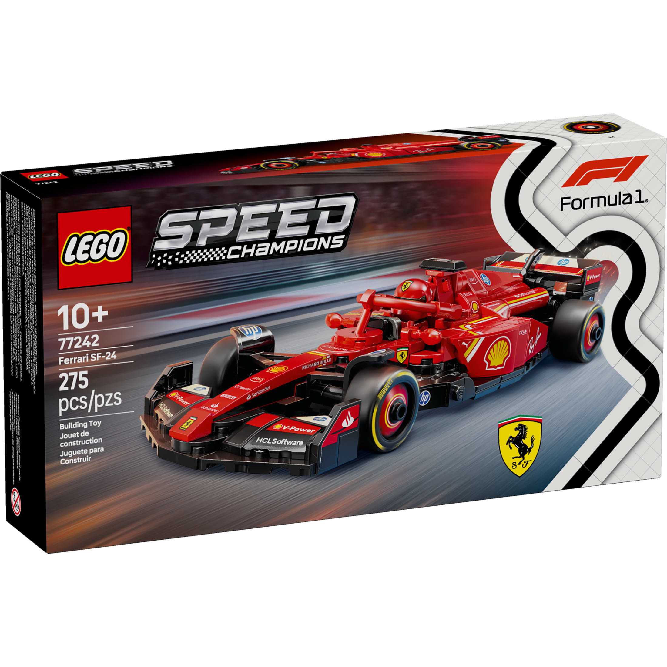 LEGO Speed Champions Ferrari SF-24 Coche de Carreras F1 de Juguete - Set de Construcción para Niños, Niñas y Niñas, Mayores de 10 Años - Regalo para Cumpleaños - Kit de Modelo de Coche Ferrari F1 para Exhibir o Jugar - 77242 2
