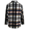 thumbnail image 4 of Tuphregyow Coat for Women Trendy Blazer Lapel Puffer Shacket Jacket Trench Long Sleeve Lounge Boyfriend Buttons Loose Winter Warm Overwear Plaid Tartan Coats Blue M, 4 of 7