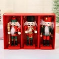 thumbnail image 2 of 3 Piezas 10 Cm Madera Cascanueces Adornos Kit Navidad Colgante Muñeca, 2 of 8