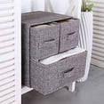 thumbnail image 2 of Fabric Storage Box Storage Bins With Handle Drawer Organizer With Lid Folding Storage Bins Box For Socks, Underwear, 1 Big + 2 Small Drawers, 2 of 4