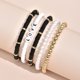 thumbnail image 1 of Juego de 5 pulseras coloridas étnicas bohemias de cerámica suave con cuentas de temperamento retro, pulsera de cerámica suave, juego de pulseras de amor, A, 1 of 4
