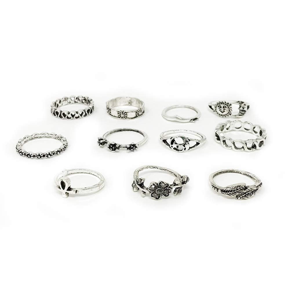 Magik Knuckle Ring Sets Stacking Bands Midi Mid Above Joint Rings Punk