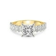 thumbnail image 3 of 3 Carat IGI Certified Princess Shape Lab Grown Diamond Engagement Ring | 14K Yellow Gold | Danica Side Oval Diamond Eternity Lab Diamond Ring | FG-VS1-VS2 Quality Friendly Diamonds, 3 of 5