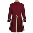 thumbnail image 3 of LWITHSZG Mens Victorian Renaissance Frock Coat Mid Length Double Breasted Halloween Jacket Stand Collar Side Slit Outerwear Festival Outfits S, 3 of 8