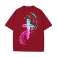 thumbnail image 4 of Ankishi Mens Christian Shirts Cross Crew Neck Casual Graphic Tees Loose Fit Basic Tops Short Sleeve Everyday Wear, 4 of 8