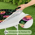 thumbnail image 5 of 44in Round Halloween Pumpkin Ghost Tablecloth with Elastic Edge, Fitted Table Cover for 36-44" Tables, Polyester Reusable Table Cloths Wipe Clean for Picnic, Dining, Outdoor Use and Party Decor, 5 of 7
