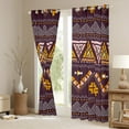 thumbnail image 3 of jejeloiu Western Tribal Aztec Blackout Curtains Set of 2 (52x84 Each),Rustic Triangle Rhombus Window Curtains,Purple Orange Curtains and Drapes For Girls Boys,Microfiber Bedroom Decor, 3 of 6