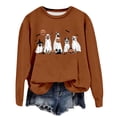 thumbnail image 4 of HUITKMM Chandail à Capuchon pour Femmes, Col Rond, Imprimé de Lettres, Chandail Léger, Doux, Chandail Décontracté, Blouse à Manches Longues pour un Confort Quotidien m, 4 of 4