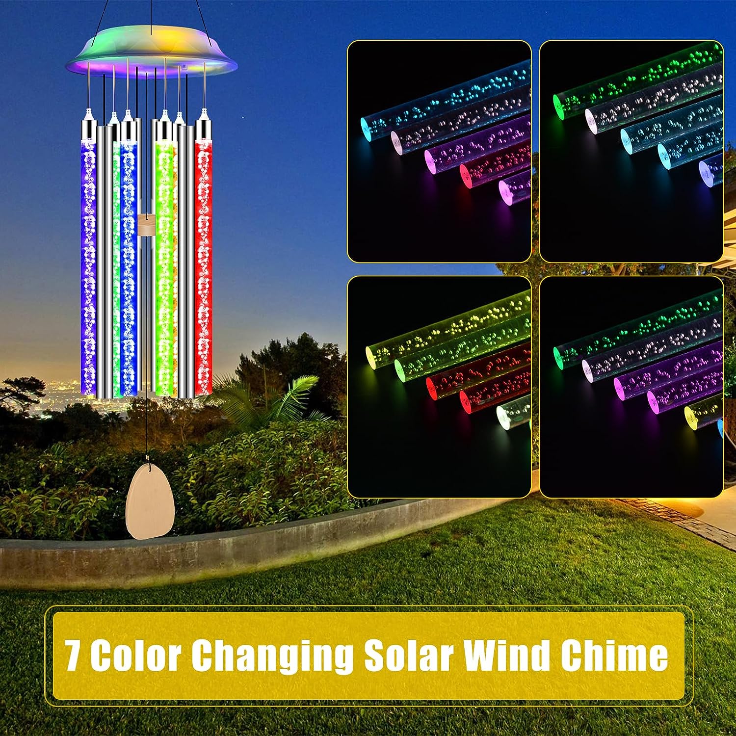 Qoosea Solar Color-Changing LED Wind Chimes photo 6