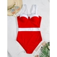 thumbnail image 1 of Traje de baño de una pieza con cordones y almohadilla para el pecho para mujer, bikini sexy para playa, 1 of 6
