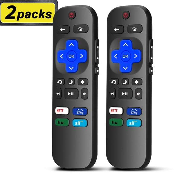 ćPack of 2ćReplacement for Roku Smart TV Remote Control, Compatible with TCL Roku/for Hisense Roku/for Onn Roku/for Westinghouse Roku/for Insignia Roku TVs (Not for Roku Stick and Box)