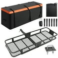 thumbnail image 5 of Ataucjin Hitch Mount Cargo Carrier Basket (60" x 20" x 5.9") with 15 Cubic Feet Waterproof Bag,Hitch Stabilizer,Net,and Straps,200 lbs Capacity,  Foldable Design,Steel Construction,Folding Shank, 5 of 6