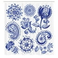 thumbnail image 3 of Ambesonne Paisley Shower Curtain, Watercolor Mandala, 69"Wx84"L, Navy Blue White, 3 of 5
