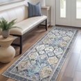 thumbnail image 3 of KUETH Area Rug 2'x5' Non Slip Hallway Runner Rug, Ultra-thin Machine Washable Vintage Low Pile Rugs for Living Room, Entryway, Bedroom, Kitchen and Corridor, 3 of 10