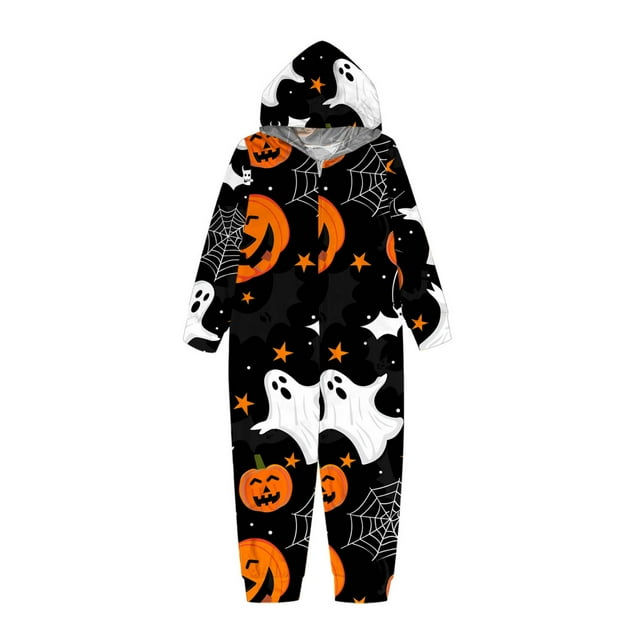 Combinaison à Manches Longues Imprimé Mignon Mode Halloween Garçons Filles Tenue Parent-Enfant Enfant