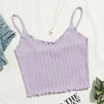 thumbnail image 2 of LoyisViDion Womans Shirts Women Tops Solid Sleeveless Pullover Vest Tank Crop Shirts Purple S, 2 of 9