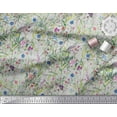 thumbnail image 2 of Soimoi Gray Modal Satin Fabric Leaves & Floral Decor Fabric Printed BTY 42 Inch Wide, 2 of 3