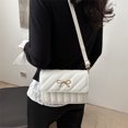 thumbnail image 4 of BOLSA DE MUJER BOWKNOT Bolso de hombro PU Bolso cuadrado de cuero PULA BOLDA DE LUXURA (BLANCA), 4 of 9