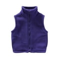 thumbnail image 2 of Abcomgle Boys Girls Polar Fleece Vest Full-Zip Sleeveless Jacket Stand Collar Lightweight Toddler Vest Girls Winter Thermal Cute Outerwear with Pockets,11-12 Years Purple, 2 of 3
