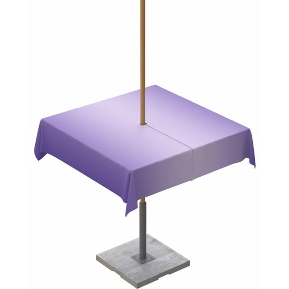Fsddascl Purple Ombre Outdoor Tablecloth - 54x54 Inch Square Dining Table Cover, Modern Gradient Abstract Art Waterproof Outdoor Table Cloth with Umbrella Hole & Zipper for Picnic/Patio/Party