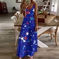 thumbnail image 4 of American Flag Blue Red White Sleeveless Dress Loose Women's Dress Dresses Luxury Evening Dresses, 4 of 9