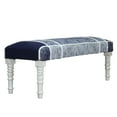 thumbnail image 4 of LR Home Bryan 47" Blue/White Plaid Upholstered Accent Bench, 4 of 7