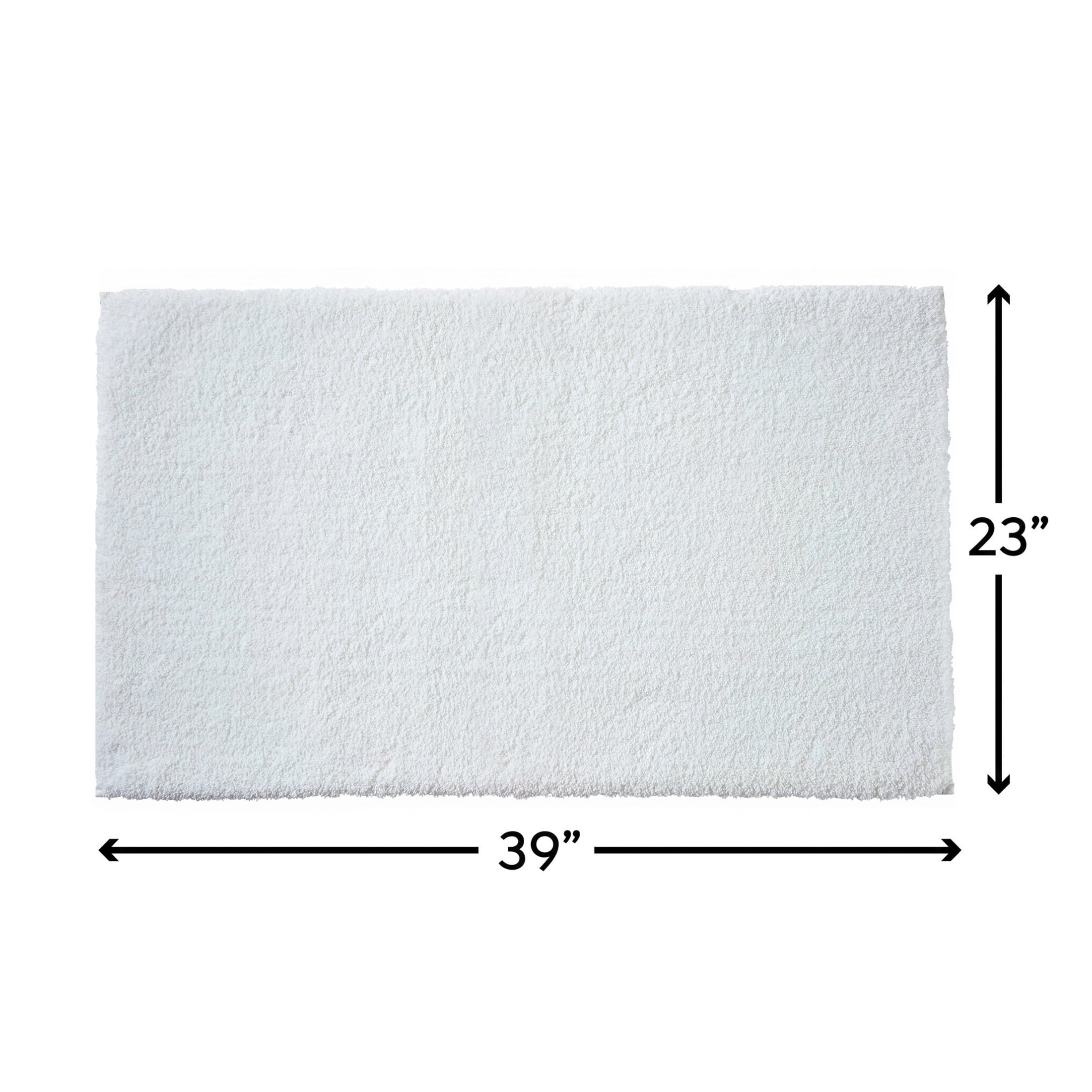 Better Homes & Gardens Ultra Soft Polyester Rug, Plush Absorbent Floor Rug with Skid-Resistant Backing, Machine Washable, 23" x 39", Arctic White