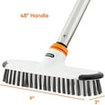 thumbnail image 2 of Superio Deck Scrub Brush with Long Handle, Heavy Duty Stiff Bristles Grout Scrubber with Scraper - Cleans Hot Tub, Swimming Pool, Granite Tiles, Bathroom, Patio, Kitchen, Wall and Deck (3 Part Handle), 2 of 5