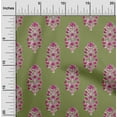 thumbnail image 1 of oneOone Organic Cotton Voile Fabric Leaves & Floral Block Printed Fabric 1 Yard 42 Inch Wide, 1 of 4