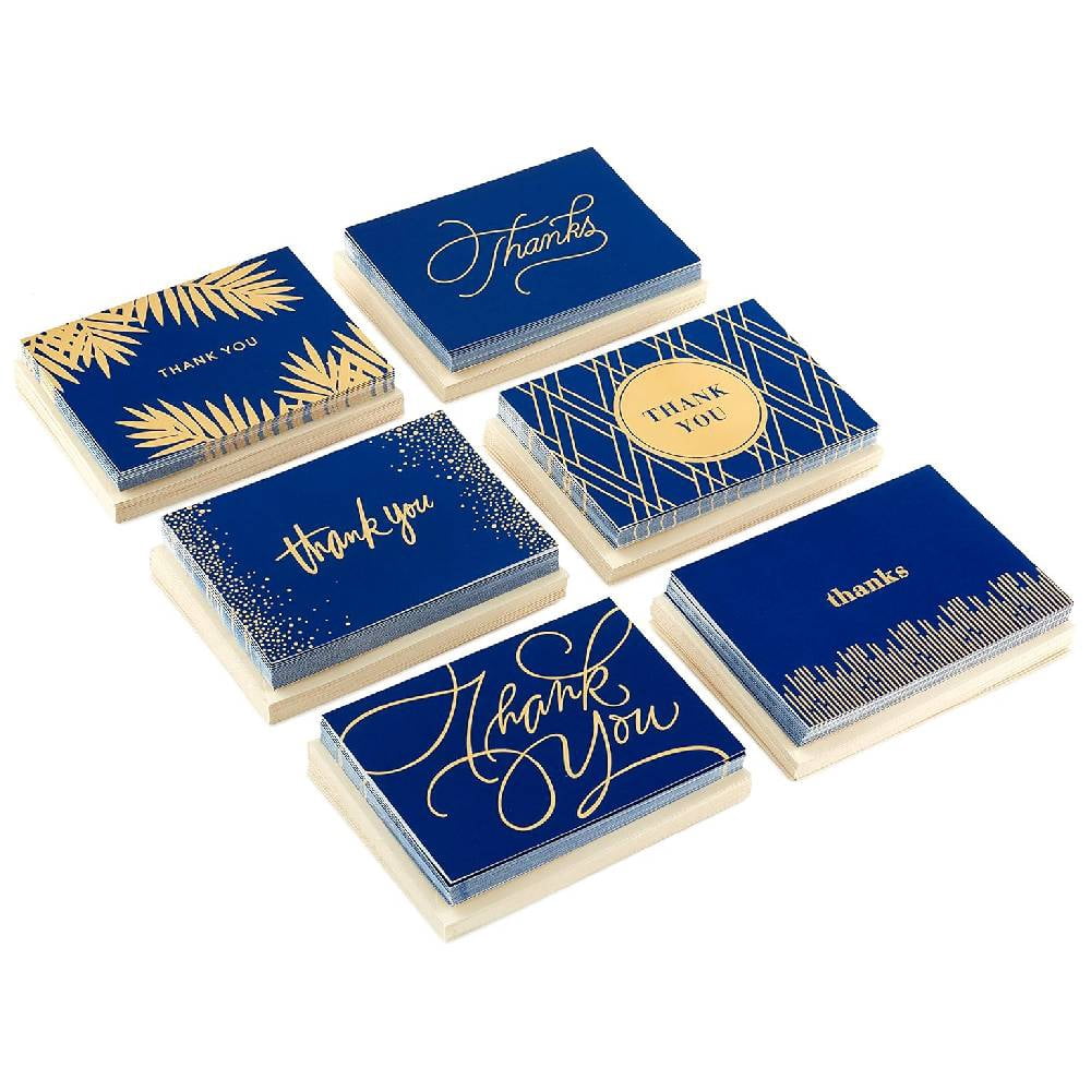 120pcs Thank You Cards Assortment, Gold and Navy, 120 Thank You Notes with Envelopes for Wedding, Bridal Shower, Business, Graduation