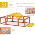 thumbnail image 4 of PetFurnishn Large Wooden Rabbit Hutch Bunny Hutch Small Animal Habitat Enclosure Outdoor Run and Lockable Doors, Natural, 4 of 10
