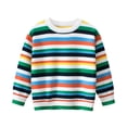 thumbnail image 1 of ibiyuan Toddler Baby Girl Boy Knit Sweater Toddler Clothes 2t Striped Knit Pullover Long Sleeve Soft Warm Everyday Casual Knitwear Top for Boys Girls, 1 of 4