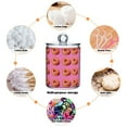 thumbnail image 6 of Yayeee 2 Pack Qtip Holder Bathroom Cotton Swab Canister with Lid Clear Dispenser Set, Pink Doughnuts, 6 of 6