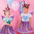 thumbnail image 6 of Unicorn Costume Kids Tutu Skirt for Girls with Unicorn Wings Headband Unicorn Dress for Birthday Outfit Christmas New Year Cosplay, 6 of 7